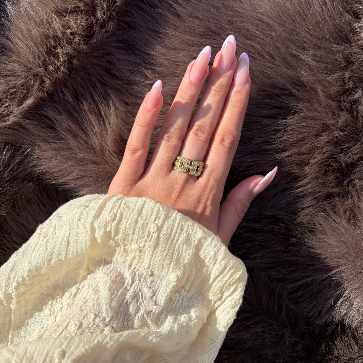Triple Row Adjustable Ring