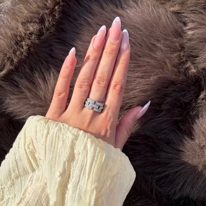 Triple Row Adjustable Ring