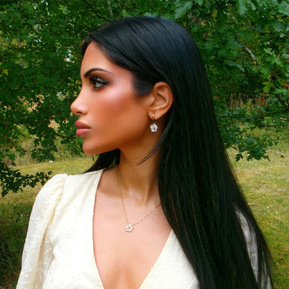 Floral Huggie Earrings