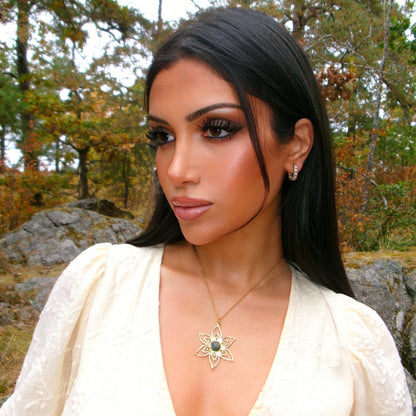 Green Floral Pendant Necklace
