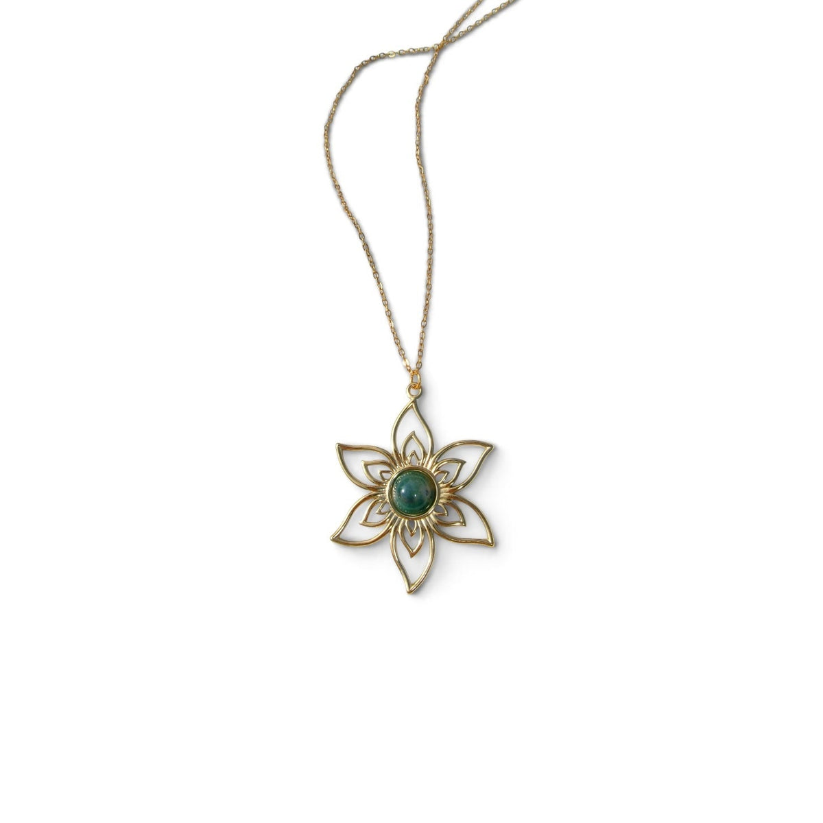 Green Floral Pendant Necklace