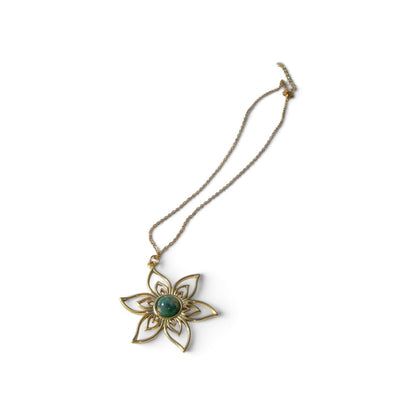 Green Floral Pendant Necklace